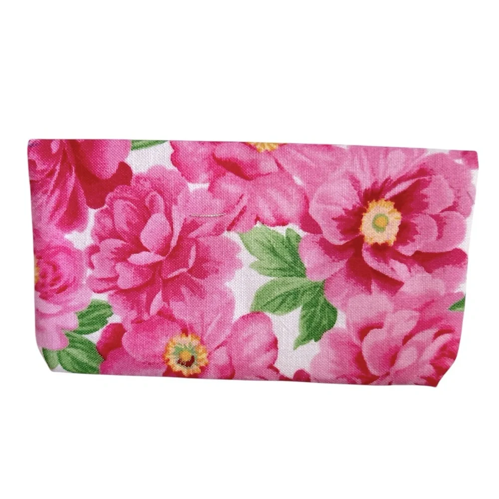 Hand Crafted Colorful Floral Lipstick Cozy Pocket Holder Fabric 100% Cotton